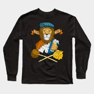 Dutch lion with beer and cheese. Long Sleeve T-Shirt
